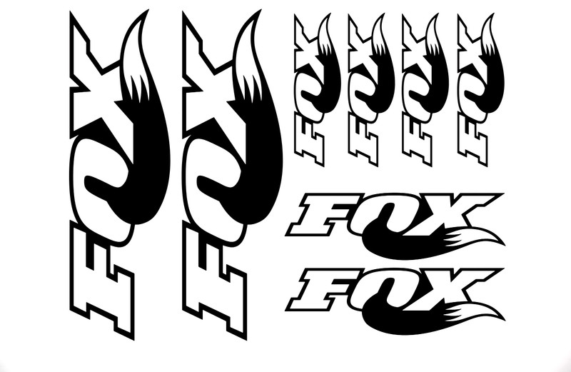 FOX Bike Stickers Vinyl Decal Frame Cycle Bicycle - Set of 8 Logos