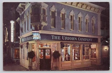 Disneyland Upjohn Company Main Street Drug store vintage UNP Postcard e8