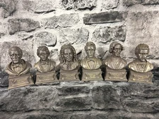 Lot of 6- K’s Collection Miniature Resin Composers Busts