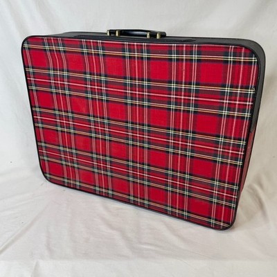 (VTG) LEEDS AIR CRUISER Plaid Suitcase, 17.5  X 14 