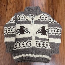 80S 90S Canada Made Cowichan Sweater Thunderbird Ykk