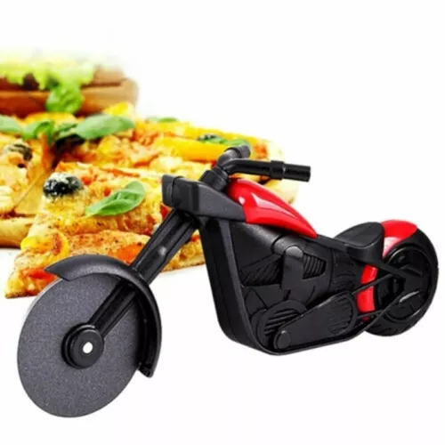Pizzaschneider Motorrad Pizzaroller Pizzamesser Pizzarad Pizzateiler Biker - Bild 3 von 10