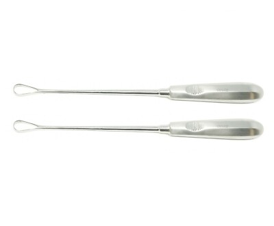 2 Sims Uterine Curette 11'' (27.9cm) Sharp Blade Size 4 OB/Genecology Instrument