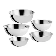 Choice Standard Weight Stainless Steel Mixing Bowls - 5/Set