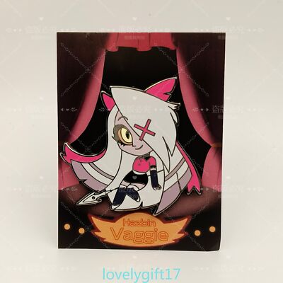 hazbin hotel Vel Vox Val Cosplay Anime Metal Pin Badge Collectible