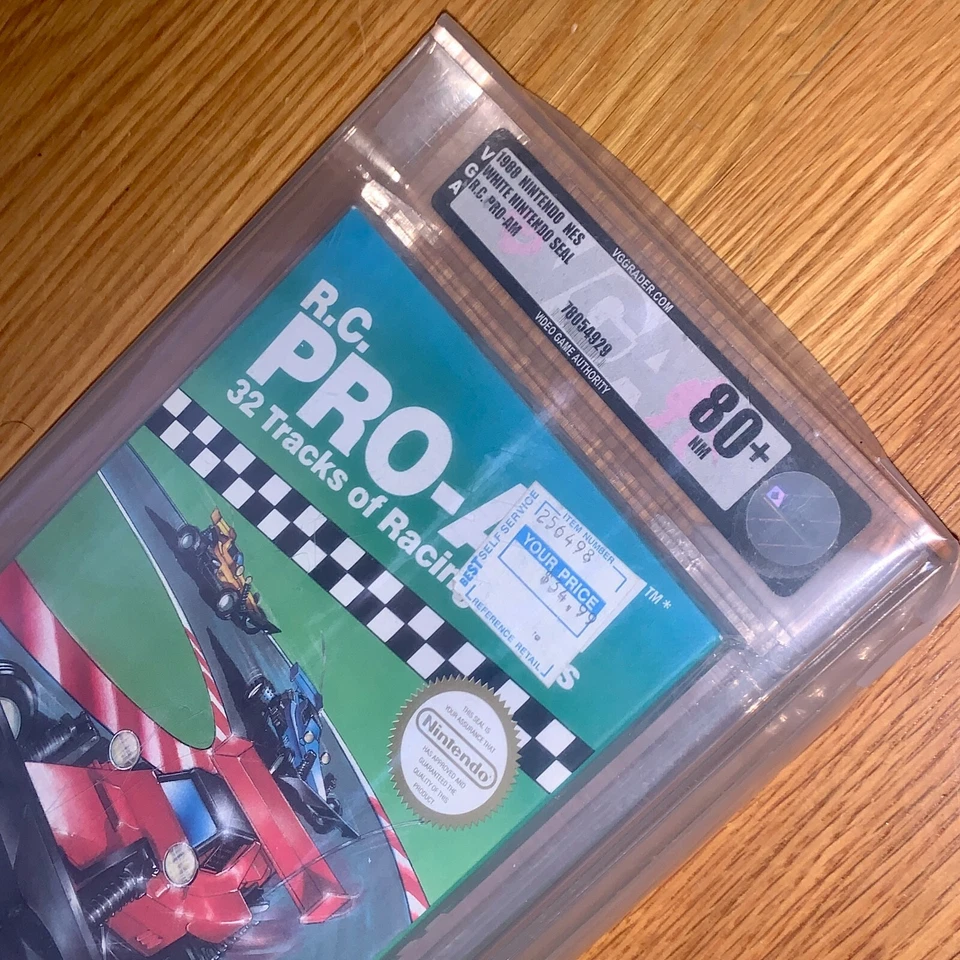 Brand New NES RC Pro-Am 1988 Factory Sealed VGA 80+ Silver H-Seam Graded Game - Image 2 of 4