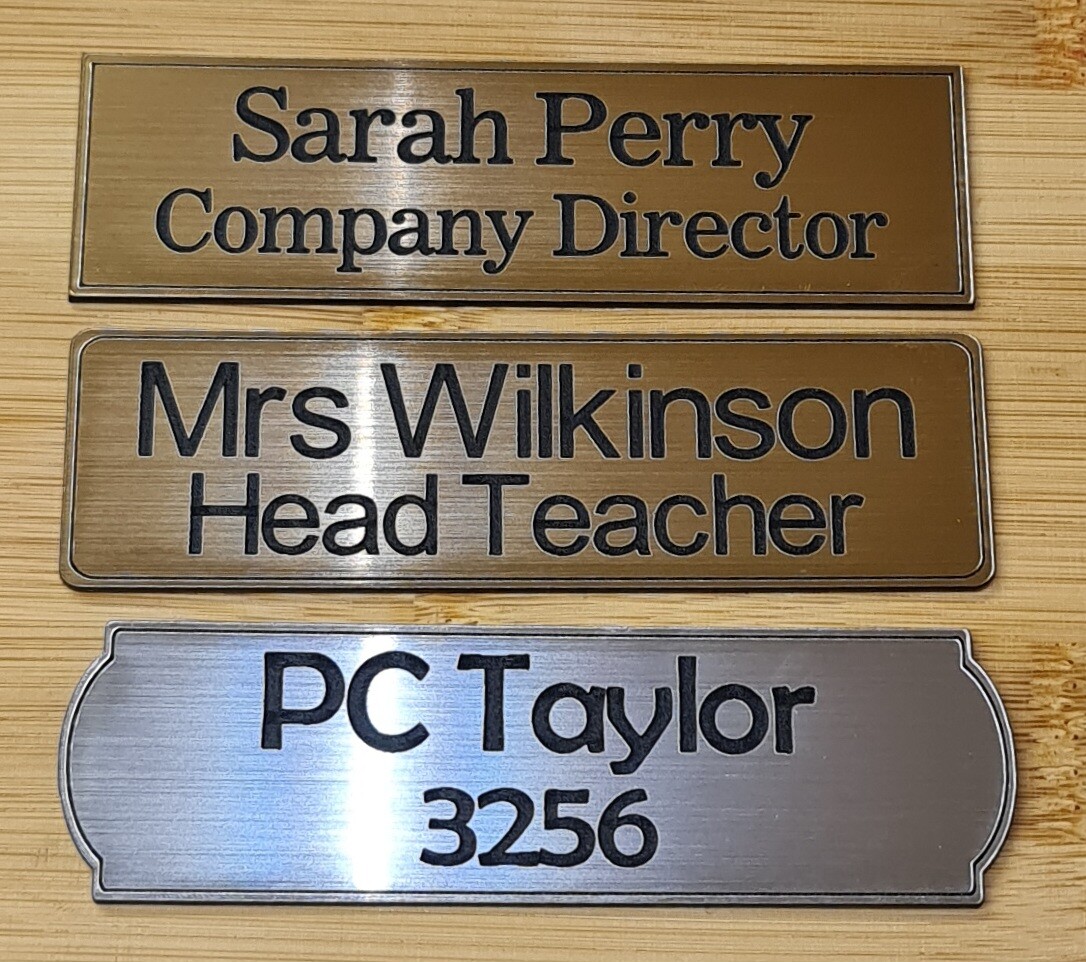 Room Name Labels Personalised Office Door Sign Name Room Plaque Engraved Brass/Silver ...