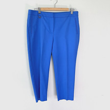 Adrianna Papell Sz 12 Millennium Pant Kate Fit Blue Crop Capri Pants Bi Stretch