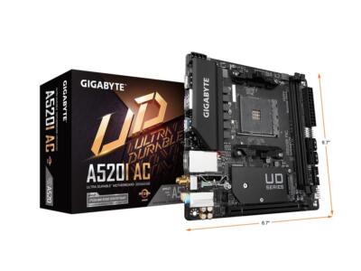GIGABYTE A520I AC mITX AM4 Direct 6 Phases Digital PWM Motherboard