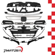 16PC For Accord 2018-20 Chrome Grille Molding Fog light Bumper Headlight Bracket