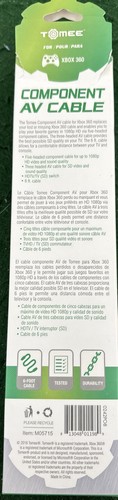 Component AV Cable for Xbox 360 by Tomee 6 Feet Long HD Five Head 1080p - Picture 2 of 2
