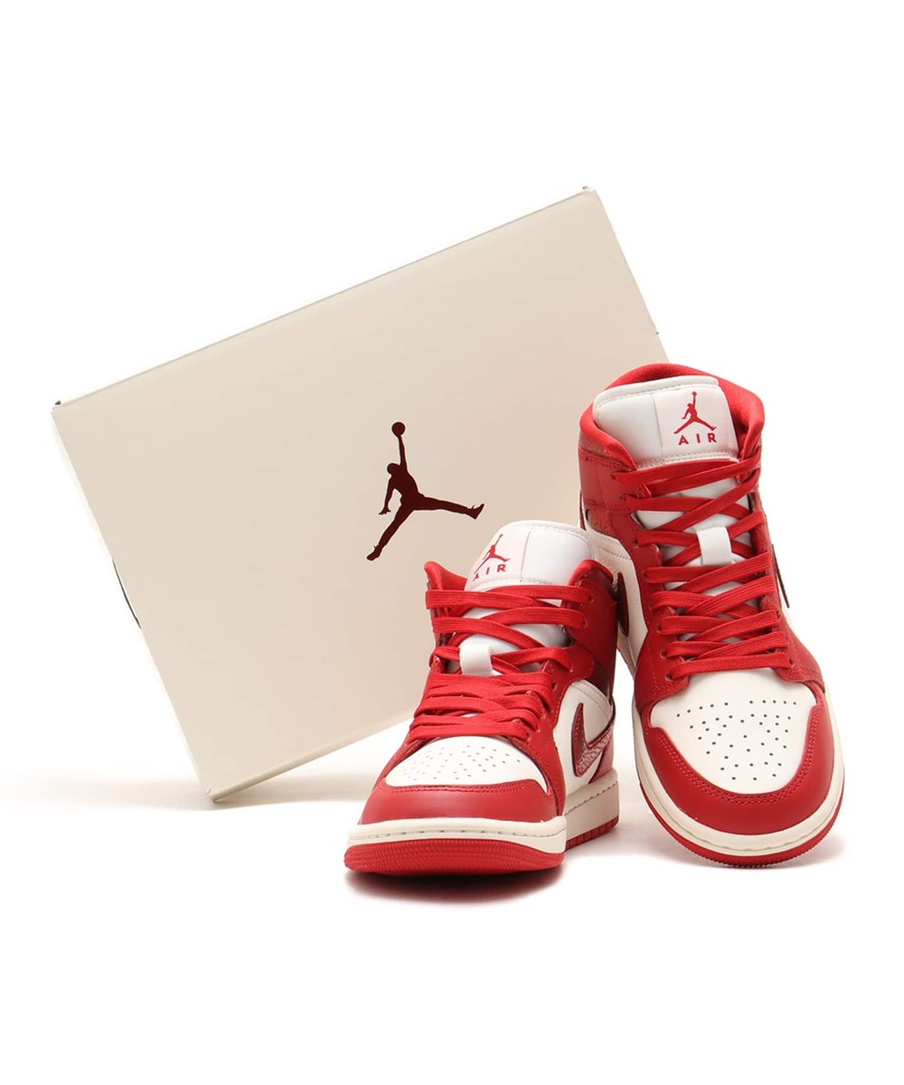 HJ9337-106 Nike Women's Air Jordan 1 Mid SE Sail Varsity Red Team