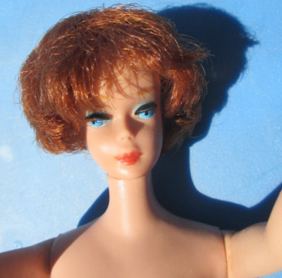 Vintage Barbie Doll Bubble Cut Titian Early 1st 1961 Lucy Red Head Light Brows