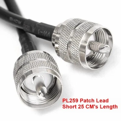 Patch Lead RG58 Cable PL259 Soldered Plugs Short 25 CM CB Radio Ham Test Lead