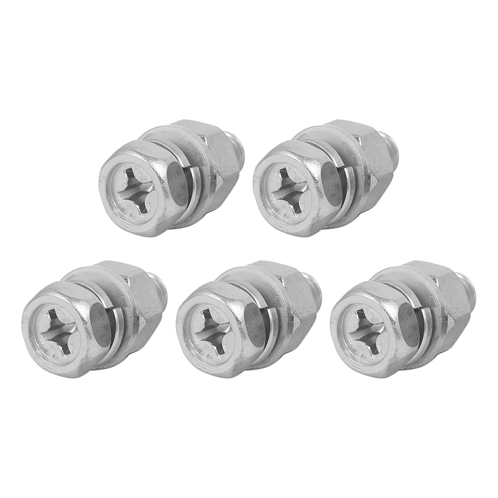 5Set M8x20mm Hex Head Fully Threaded Screw Bolts Nut with Flat and Lock Washers