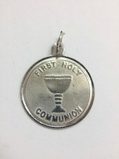 Vintage First Holy Communion Charm for Bracelet Sterling Silver FMGE 925