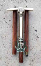 Antique Cane Designer Axe Handle Head Victorian Brown Wooden Walking Stick Style