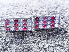 Heated Ruby Gemstone With 925 Sterling Silver Cufflink 2561