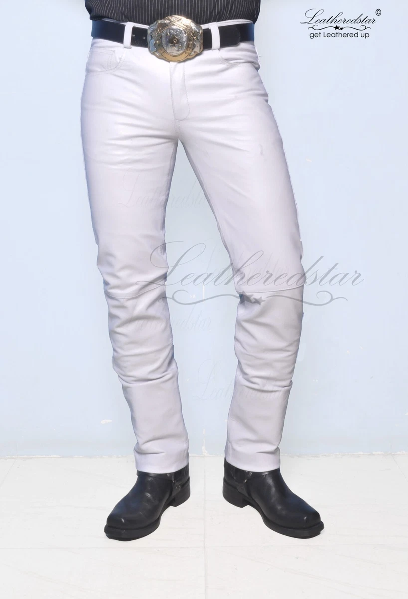 LeatherCult White Leather Jeans