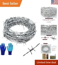 Versatile 25 Ft Barbed Wire Roll - Strong 18 Gauge for Fencing or Crafts