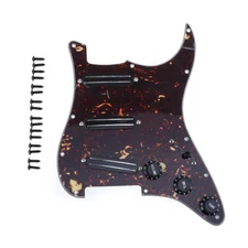 Musiclily Tortoise SSS Prewired Loaded Hot Rail Pickup Pickguard For ST Guitar