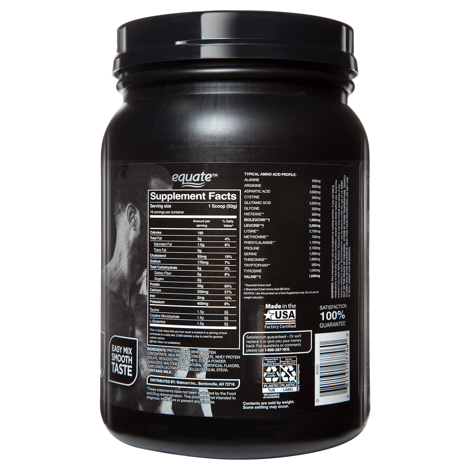 Equate Whey Protein Supplement Chocolate 32oz eBay