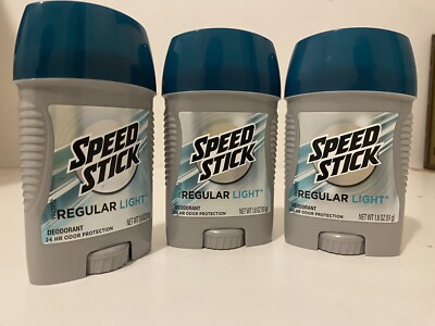 3 Pack Speed Stick Regular Light Deodorant Full Size 1.8oz