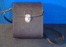Vintage Brown Leather Camera Case Purse with Adjustable Strap Pouch Buckle Rare