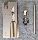 Brilliant Chill N Pour Wine Pourer With Chill Rod in Wood Box EXC Cond Fast Ship — photo 2