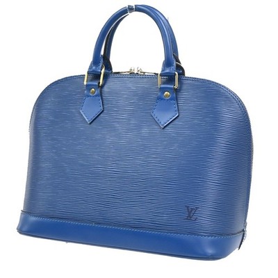 LOUIS VUITTON LV Alma Hand Bag Epi Leather Blue Gold France M52145 31PA118