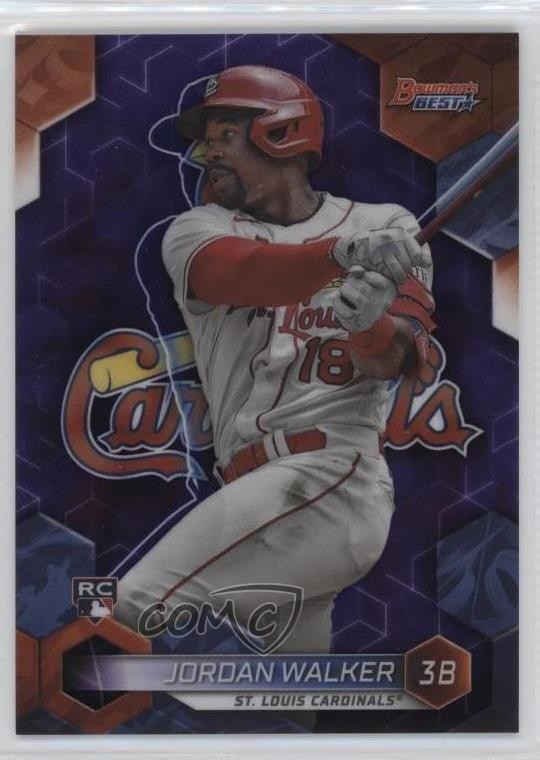 2023 Bowman's Best Purple Refractor 100/250 Jordan Walker #65 Rookie RC sc8