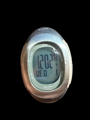 Nike Sports Watch Digital H2O 50m HRM Fitness Pedometer Black Silver Wristwatch