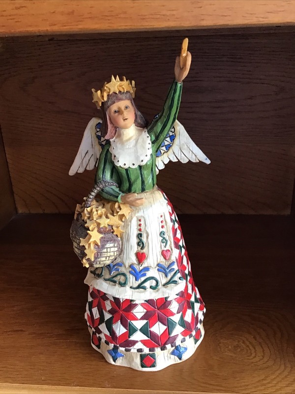 Jim Shore Heartwood Creek 2002 Basket & Crown Of Stars Angel EUC (BL2-4)