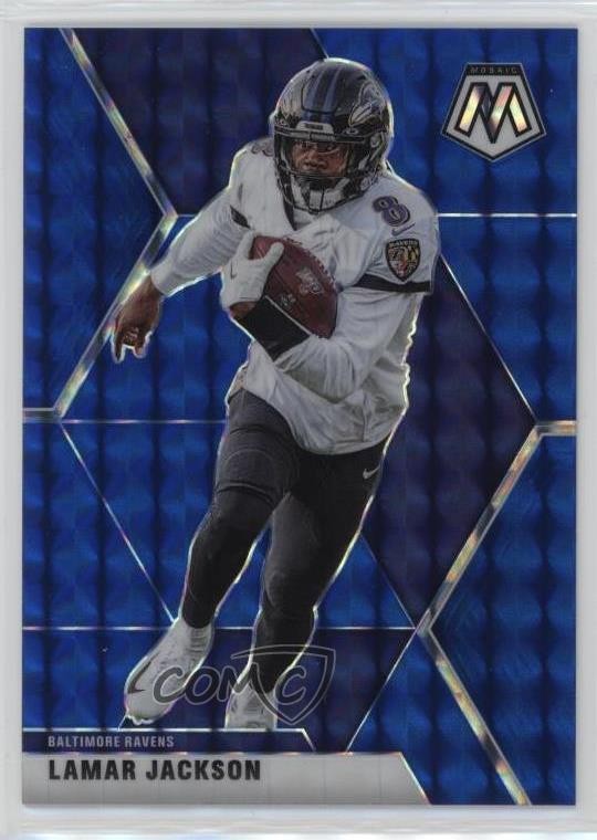 2020 Panini Mosaic Blue Mosaic Prizm 40/99 Lamar Jackson #19 7iu