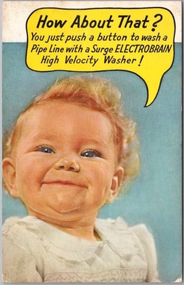 #ad 1950s SURGE DAIRY FARM EQUIPMENT Adv. Postcard quot;Electrobrain Pipe Line Washerquot; $5.99