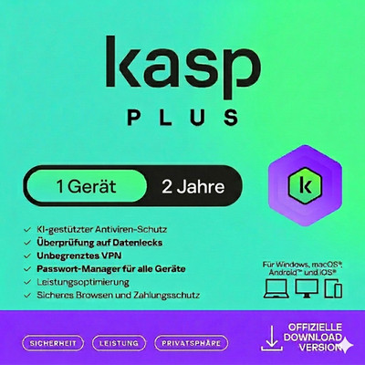 K PLUS Internet Security 2026 1 Gerät / PC 2 Jahre | VPN Passwort Manager 2027