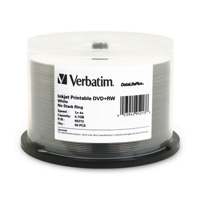 Verbatim - 95213 - Verbatim DVD+RW 4.7GB 4X DataLifePlus White Inkjet Printable