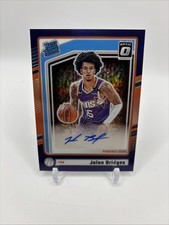 Jalen Bridges 2024-25 Optic Rated Rookie Purple Prizm Auto #328 Color Match