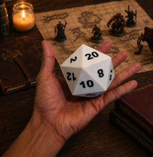 Oversized 75mm D20 Dice Large Tabletop RPG Display Prop Big DnD Dice 3D Printed