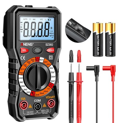 ANENG Multimeter with Backlit LCD,Ohm Volt Amp Meter,Non Contact Voltage Tester