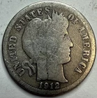 1912 Barber Silver Dime Exact Coin Imaged #BAR216