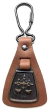 VTG Leather Keychain, LIBRA metal