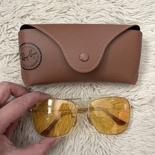 Vintage 60s/70s Bausch Lomb Ambermatic Yellow Sunglasses - 58mm, etched lenses
