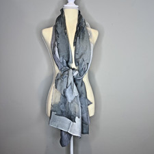 J Jill Gray Ombre Scarf NWT Textured Fabric with Delicate Sheer Detailing