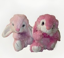 Dan Dee Bunny Rabbit Plush Pink Ribbon Collector's Choice Easter Lot Of Two