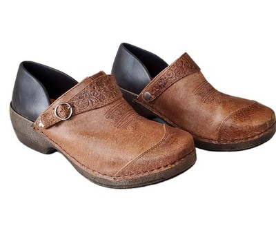 ROCKY 4 Eur Sole 2-in-1 Brown Leather Work Clog RKYH045 Western Women's US 6-6.5