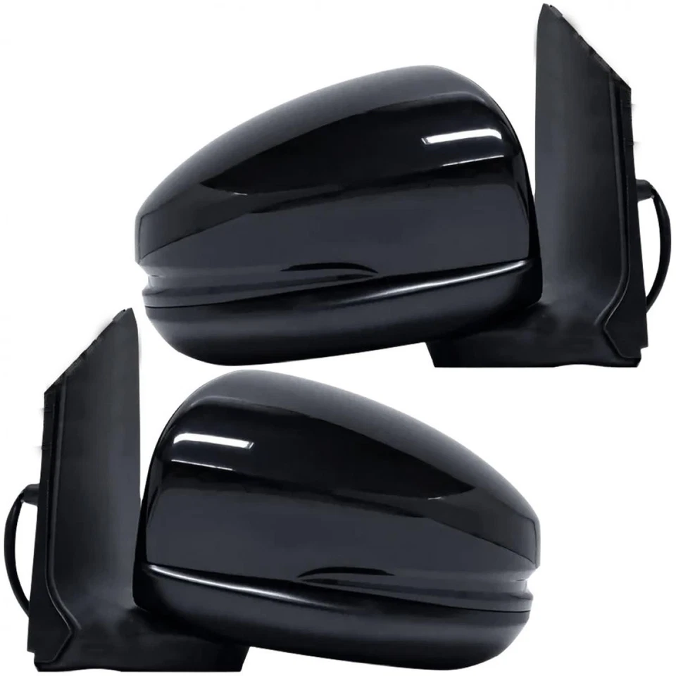 Par de espejos retrovisores laterales LR negros eléctricos 5 cables para Honda City GM6 sedán 2014-16 Foto 2 de 4