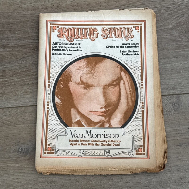 1972 ROLLING STONE MAGAZINE # 111 VAN MORRISON dayglow peach cover