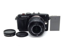 Olympus PEN Lite E-PL6 Camera 16.1MP Black 14-42mm Lens With Battery Cap Etc 38