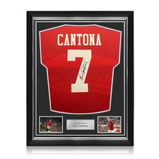 Eric Cantona Signed Original Manchester United 1994-96 Shirt. Superior Frame